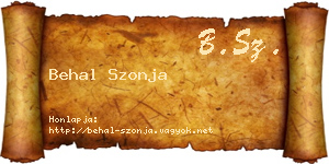 Behal Szonja névjegykártya